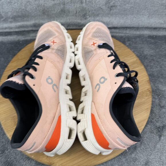 On Running Cloud X Shoes Womens Size 9 Pink Orange Helion CloudTec Athletic - Picture 7 of 11